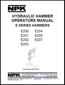 Small E Series Hydraulic Hammer Operators Manual
