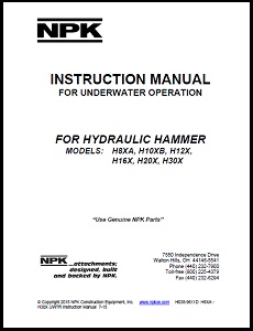 Underwater Manual for Large H Series Hydraulic Hammers