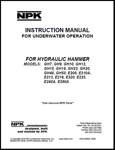 Underwater Manual for Large GH & E Series Hydraulic Hammers