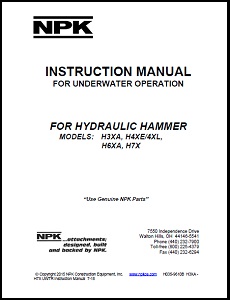 Underwater Manual for Small H Series Hydraulic Hammers