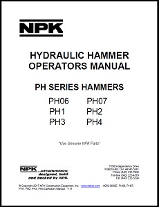 PH Series Hydraulic Hammer Operators Manual