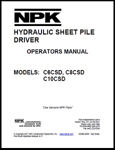 Sheet Pile Driver Operators Manual